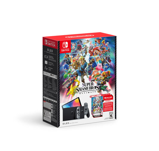 Nintendo Switch OLED Model - Super Smash Bros Ultimate Bundle + 3 Mo Online Membership