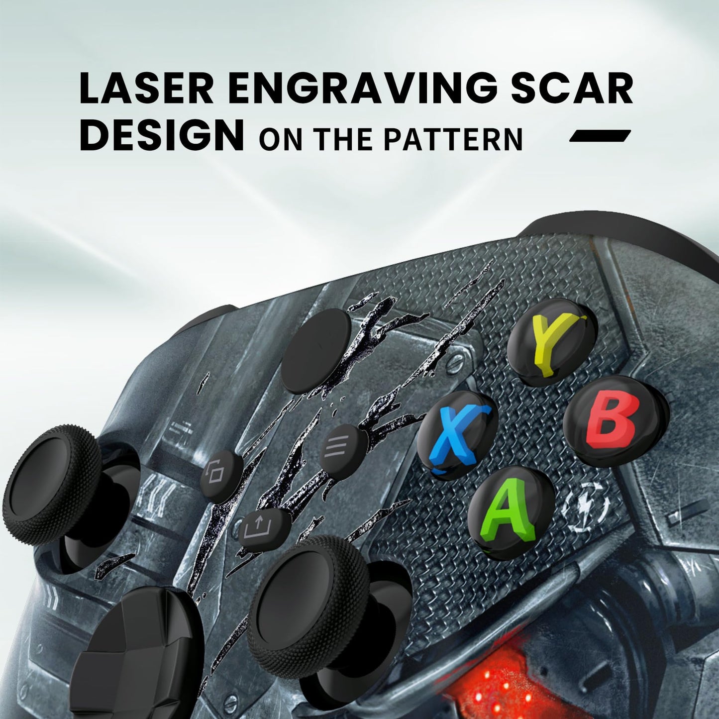 eXtremeRate Xbox Series X & S Controller Replacement Shell - Mecha Armor with Combat Damage Engrave, Model FX3K001