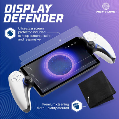 Neptune PS Portal Case - Shockproof & Waterproof with Screen Protector, Black/Blue, Model NPCP400