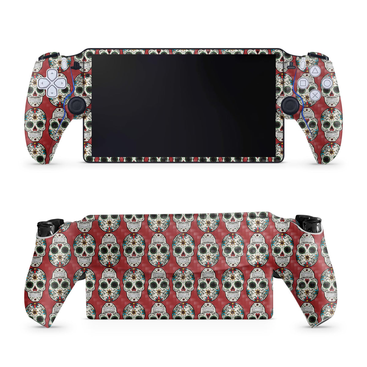 Carbon Fiber Gaming Skin Compatible with PS5 Portal Remote Player - Sugar Skull - fine 3M Vinyl Protective Wrap Decal Cover - Easy to Apply | Crafted in The USA by MightySkins