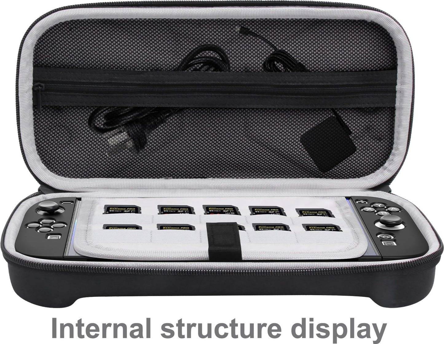 Suttkue Carrying Case for NS Switch 2 - Black Hard Shell Handbag with 2 Tempered Films & Transparent Handle