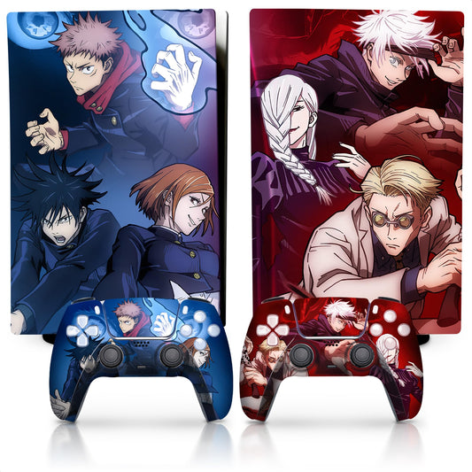 Jujutsu Kaisen Ps5 Anime Skin Ps5 Controller Skin - Skin for Ps5 Controller Wrap Ps5 Skins for Console Disc Version PlayStation Sticker for Ps5 Video Game Console Cover for Ps5