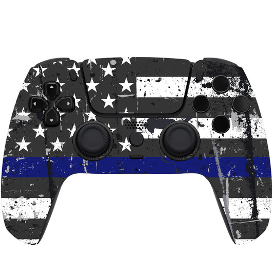 Custom Wireless Controller Compatible with PS5 - Multiple Designs Available (Blue Line)