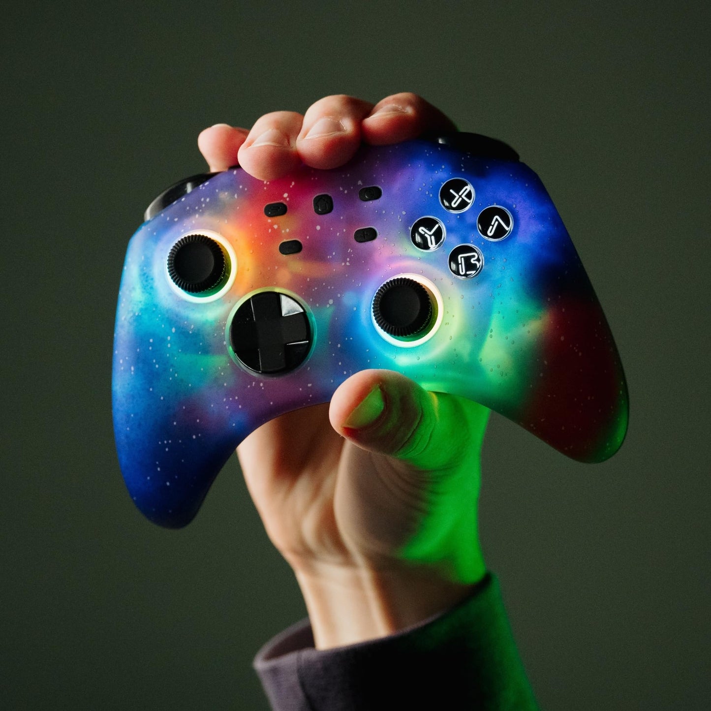 Surge Wireless Pro Controller - Multi-Platform Bluetooth Gamepad, Grey Camo, Model SG60080, Programmable with Rumble & Motion Controls