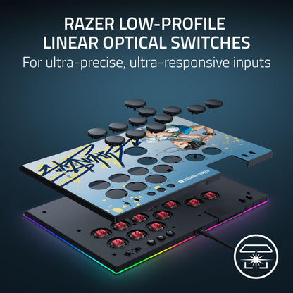 Razer Kitsune Arcade Controller - PS5/PC, Low-Profile Optical, Slim, Chroma RGB, 11.66x8.27x0.76 inches, Chun-Li Edition
