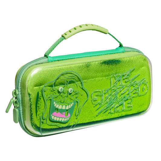 Numskull Ghostbusters Slimer Hard Shell Travel Case for Nintendo Switch and OLED Model Console - Fits 10 Games and Switch Access