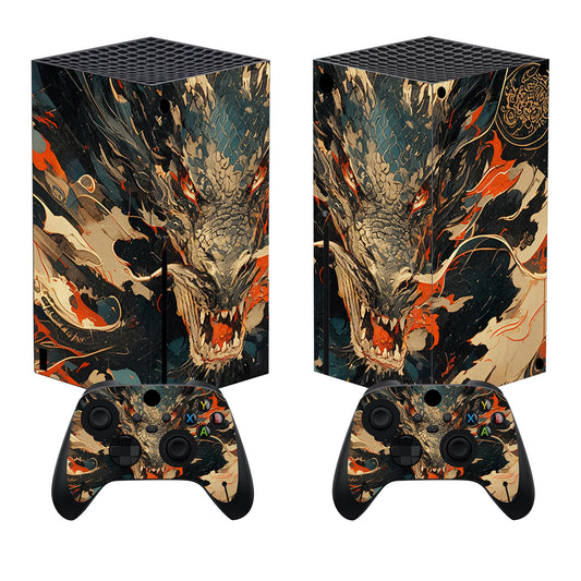 PlayVital Dragons Fury Custom Vinyl Skins for Xbox Core Wireless Controller  Wrap Decal Cover Stickers for Xbox Series X Console Controller
