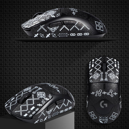 immoenuc Mouse Grip Tape for Logitech G Pro Wireless - Anti-Slip, Pre-Cut, Sweat-Resistant, Floral Printing Pattern
