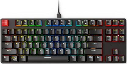 Glorious PC Gaming Race GMMK TKL Gaming Keyboard - USB C Wired, RGB Hot Swappable, Black Metal Top Plate, Tenkeyless