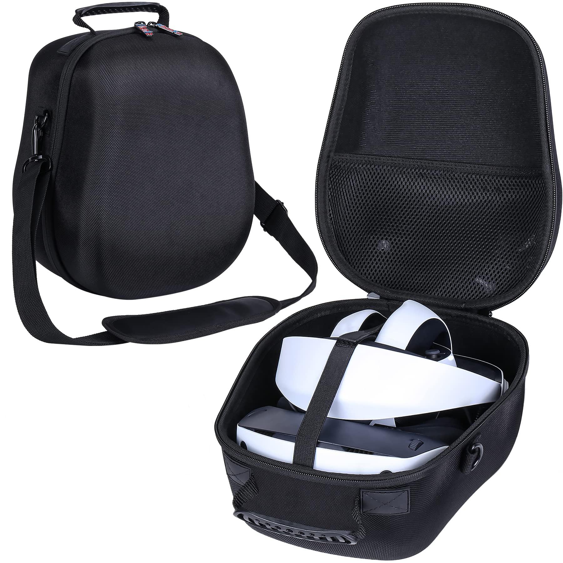 khanka Hard Travel Case Replacement for Sony PlayStation VR 2  Carrying Case with Shoulder Strap  Compatible for PSVR2 Controller and PSVR2 Headset (Black)