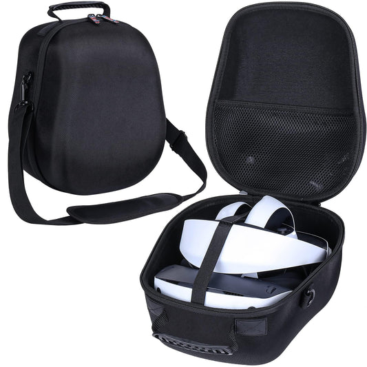 khanka Hard Travel Case Replacement for Sony PlayStation VR 2  Carrying Case with Shoulder Strap  Compatible for PSVR2 Controller and PSVR2 Headset (Black)
