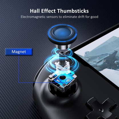 NexiGo Hall Effect Gripcon Joystick for Nintendo Switch - No Drift, 6-Axis Gyro, Ergonomic, Black, Model: 1125 BLK Hall