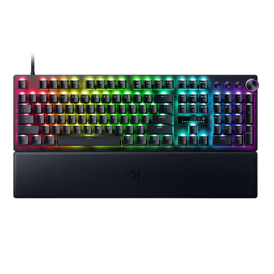 Razer Huntsman V3 Pro Esports Gaming Keyboard: Analog Optical Switches - Razer Snap Tap - Rapid control button - Adjustable Actuation - Media Keys & Dial - Doubleshot PBT Keycaps - Wrist Rest - Black