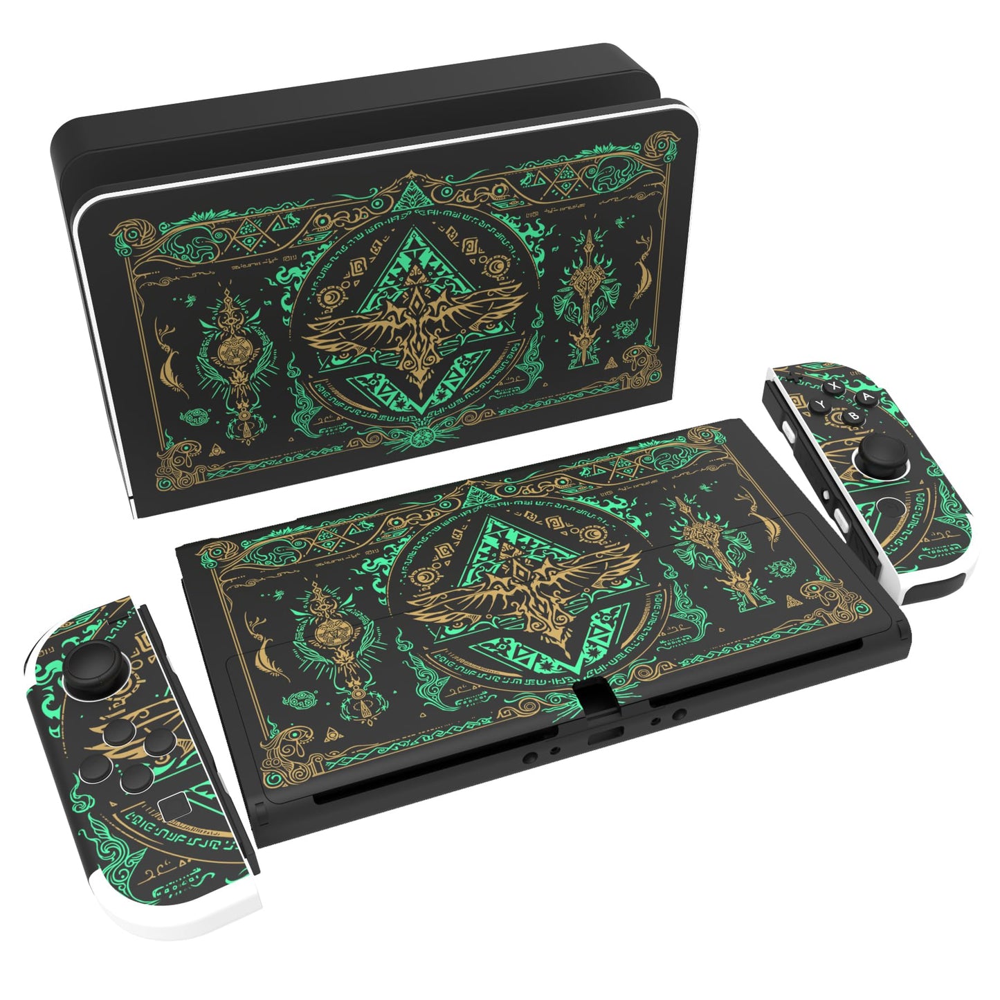 PlayVital Full Set Protective Stickers for Nintendo Switch OLED Model  Customized Vinyl Decal Skins for Switch OLED Console & Joycon & Dock & Grip - Totem of Kingdom