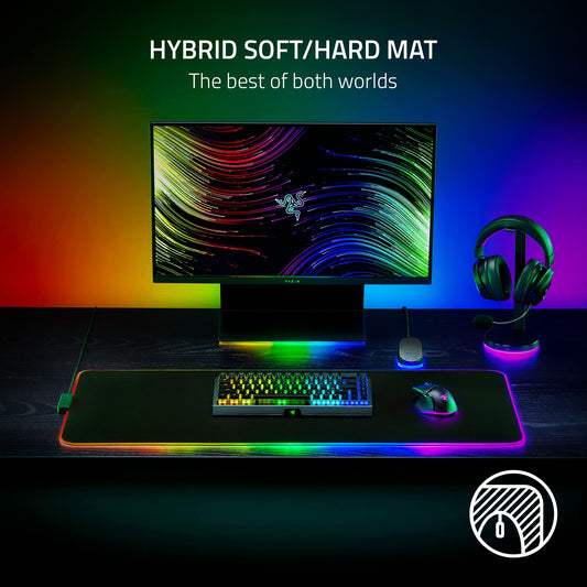 Razer Strider Chroma Hybrid Gaming Mouse Mat - XXLarge, Polyester, Chroma RGB, Anti-Slip Base, Warp & Water-Resistant, Model RZ02-04490100-R