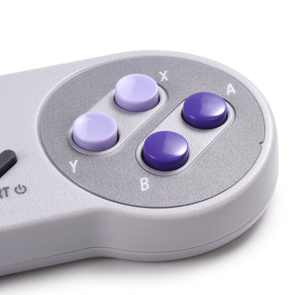 iNNEXT Wireless USB SNES Controller - Retro Gamepad for PC, MAC, Linux, Raspberry Pi - Rechargeable, Grey - Plug & Play, 2.4 GHz