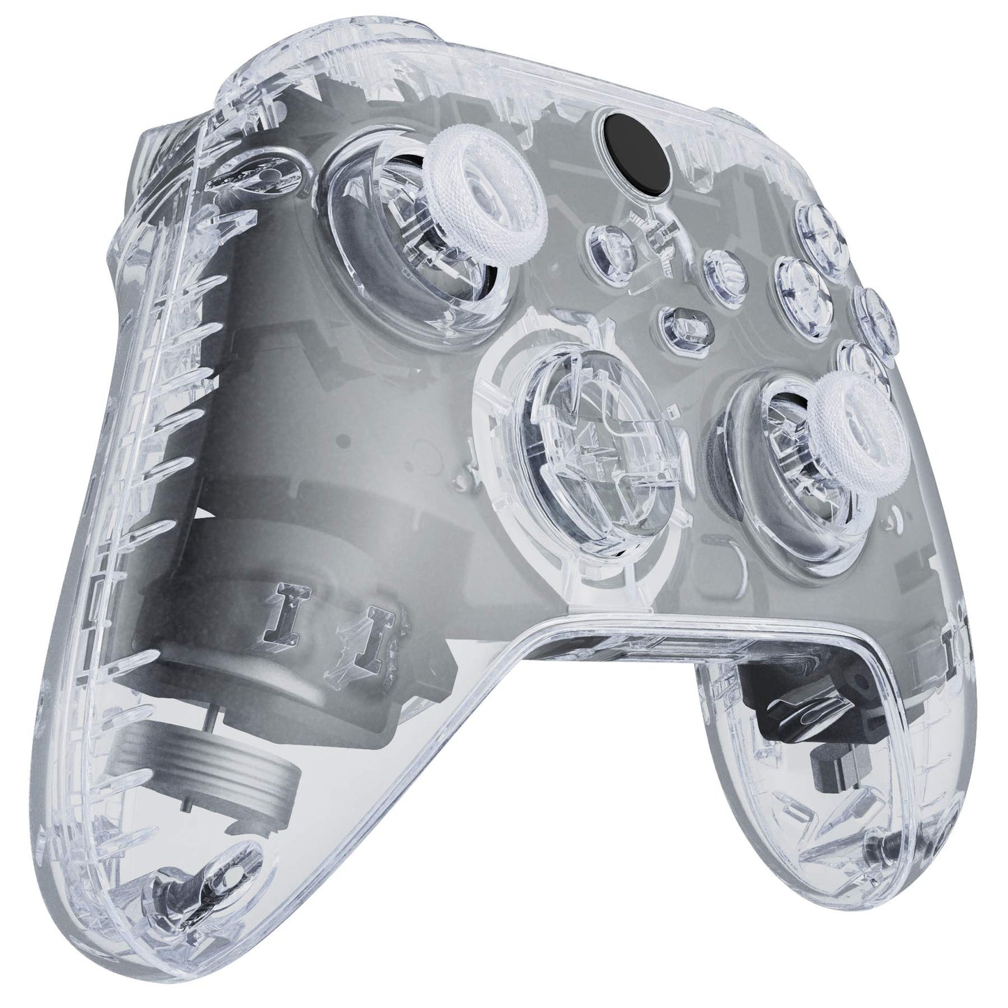eXtremeRate Transparent Clear Controller Housing Shell Case for Xbox Series X/S, Model QX3M501, Custom Replacement Side Rails