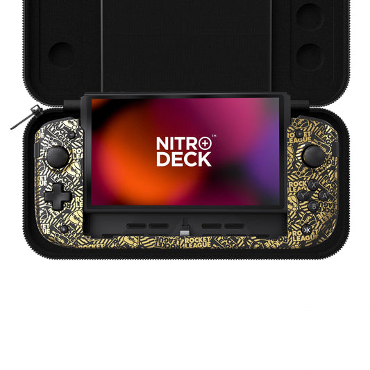 CRKD Nitro Deck+ Handheld Pro Controller for Nintendo Switch & OLED Model - TV Dockable - Programmable Sidekicks & Back Buttons - TruCollection System (Rocket League Gold Collection)