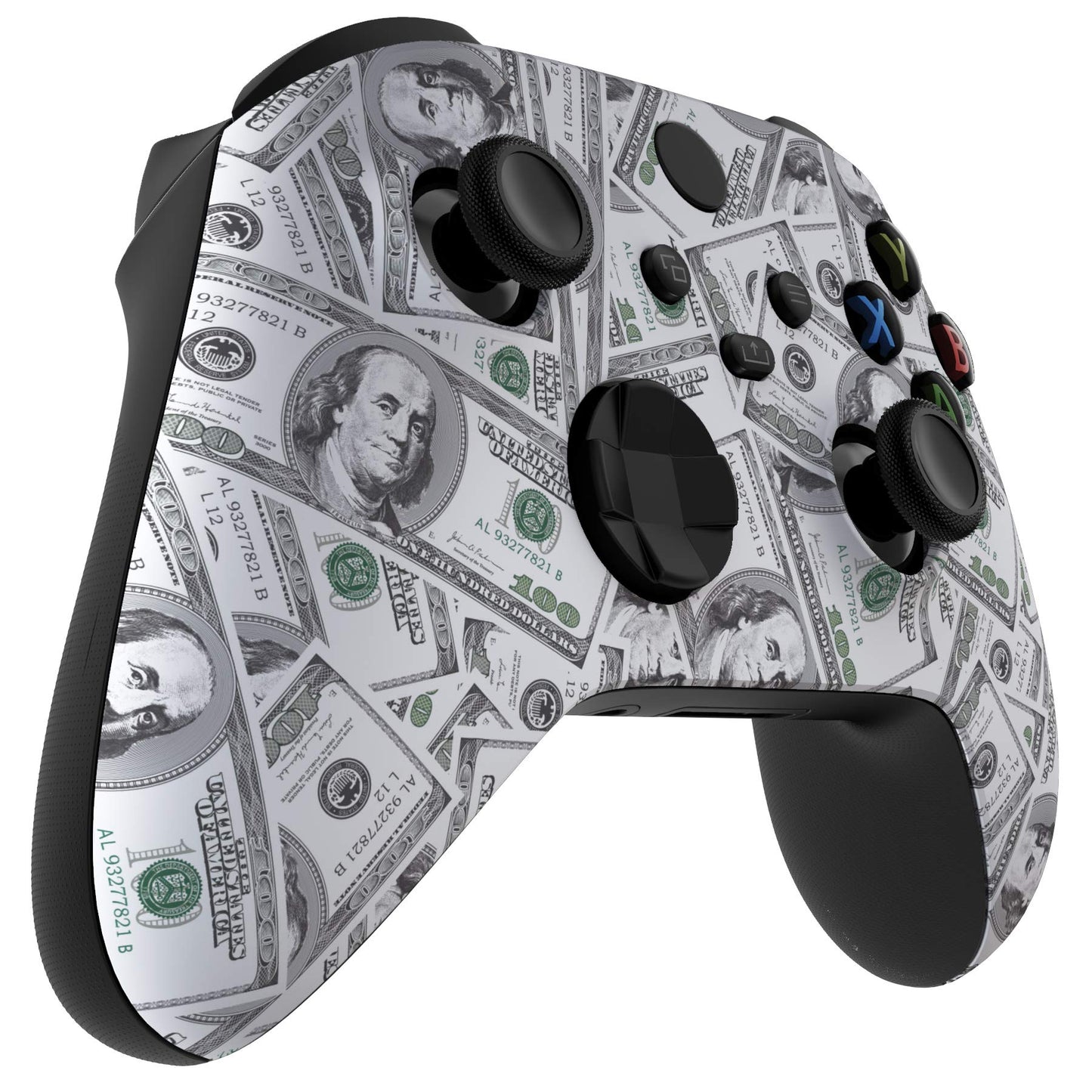 eXtremeRate Custom Shell for Xbox Series X & S Controller - 100 Cash Money Pattern Front Housing Cover, Model FX3S203