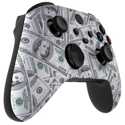 eXtremeRate Custom Shell for Xbox Series X & S Controller - 100 Cash Money Pattern Front Housing Cover, Model FX3S203