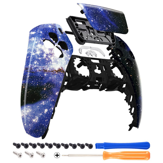 eXtremeRate Blue Universe Touchpad Front Top Shell Compatible with ps5 Controller BDM-010 020 030 040 050  DIY Replacement Shell Custom Touch Pad Cover Compatible with ps5 Controller