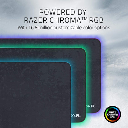 Razer Goliathus Extended Chroma Mouse Pad - RGB Lighting, Soft Cloth, 11.6x36.3in, Gray/Black, RZ02-02500400-R3