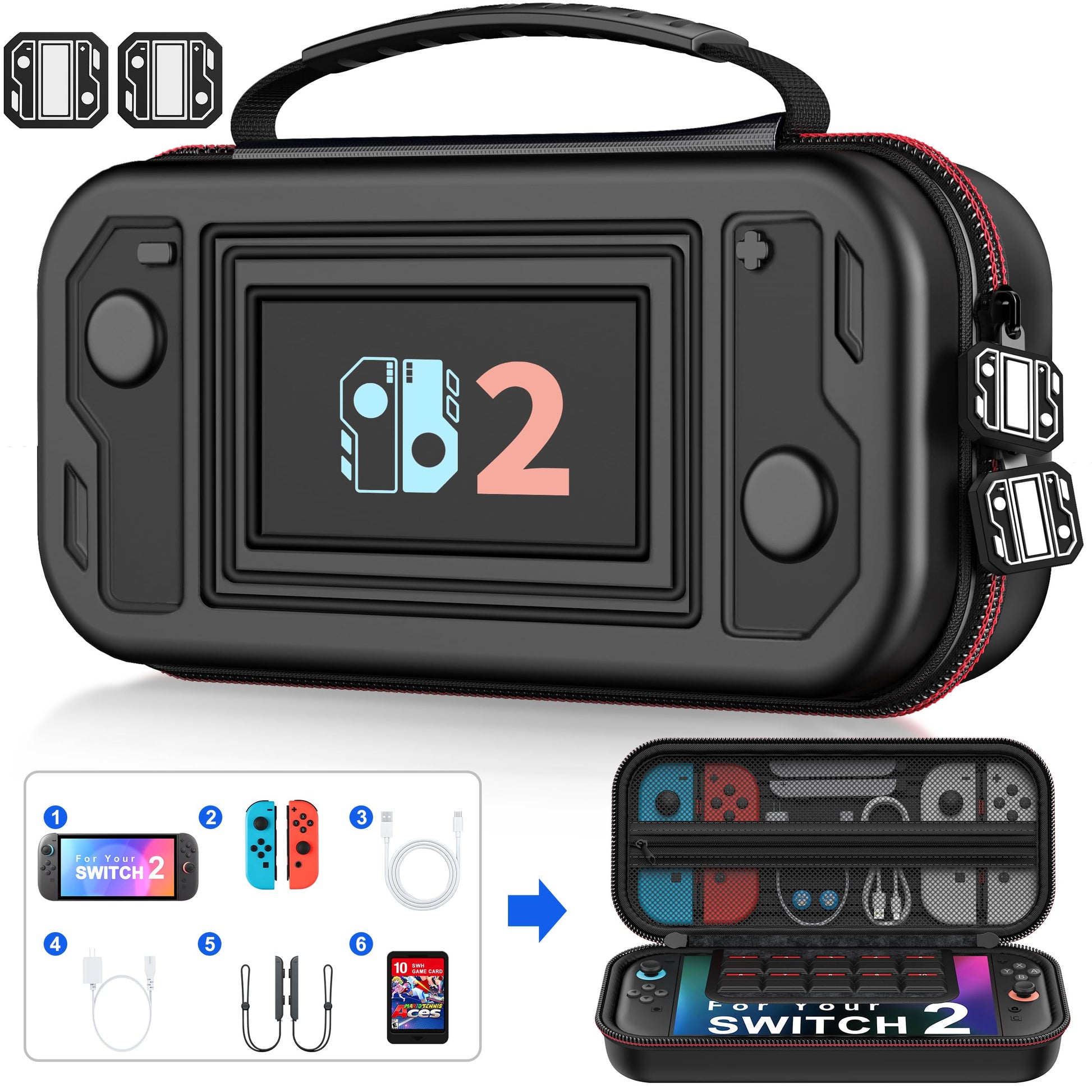 Spican Switch 2 Case Compatible with Nintendo Switch 2 (2025) and Switch/OLED Console  Switch Travel Carrying Case Hard Shell Protective for Nintendo Switch 2 Accessories