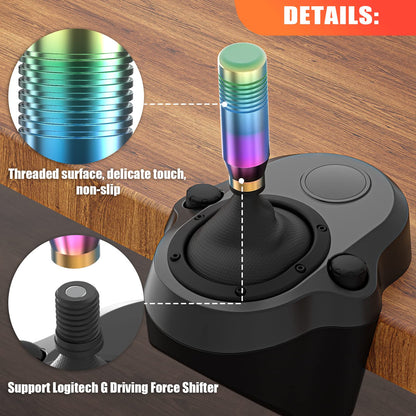 aikeec Gear Shifter Knob for Logitech G27 G29 G920 G923 - Aluminum Neon Color Adapter Included