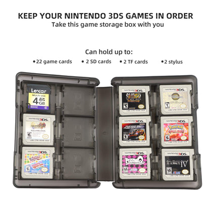 Xahpower 28-in-1 Game Holder Card Case for Nintendo 3DS/DSi, Black Plastic Storage Box