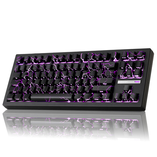 ZORNHER ZH870 Wireless Gaming Mechanical Keyboard 80% Black Custom Creamy Sound Keyboard with Shine Though Lightning IMD Keycaps Creamy Sounding Linear Switches Hot-Swappable RGB Backlit