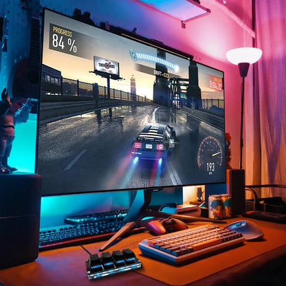 BTXETUEL Mini RGB Macro Pad - 4-Key One-Handed Mechanical Keyboard for Cut/Copy/Paste, White