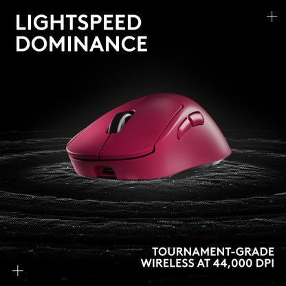Logitech G PRO X Superlight 2 Wireless Gaming Mouse - 60g, 5 Buttons, 44k DPI, USB-C, Magenta, Model 910-007371