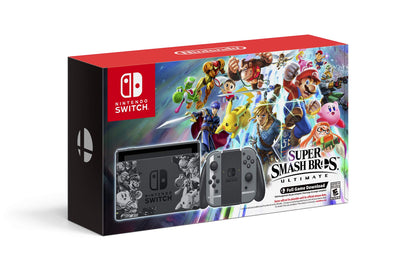 Nintendo Switch Super Smash Bros. Ultimate Edition - HACSKAELE Model, Black/Grey Color