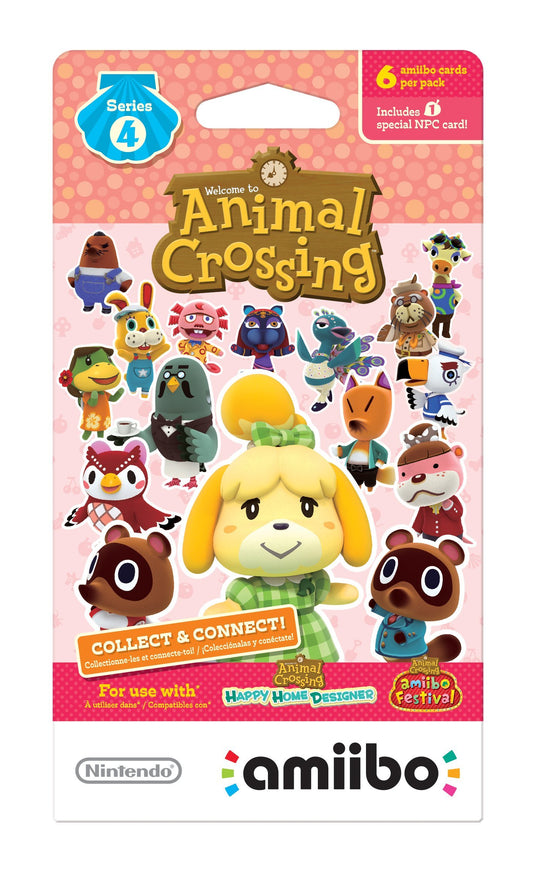 Nintendo Animal Crossing amiibo Cards Series 4 (6-Pack) - Multicolor, NVLEMA6D, Compatible with Nintendo Wii U
