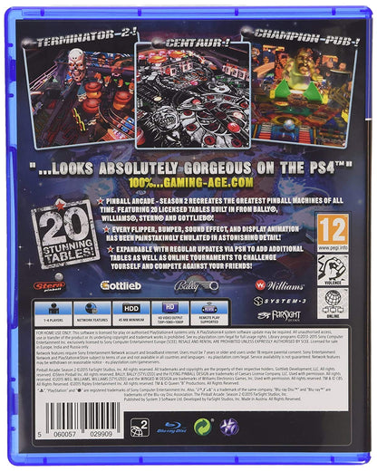 Nioxin Pinball Arcade Season 2 (PS4) - UK Import, Model 029909a
