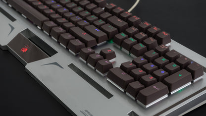 Bloody B740A Wired Optical Gaming Keyboard - Ergonomic Wrist Rest, LED Backlit, Water Resistant, Black Switches, Silver
