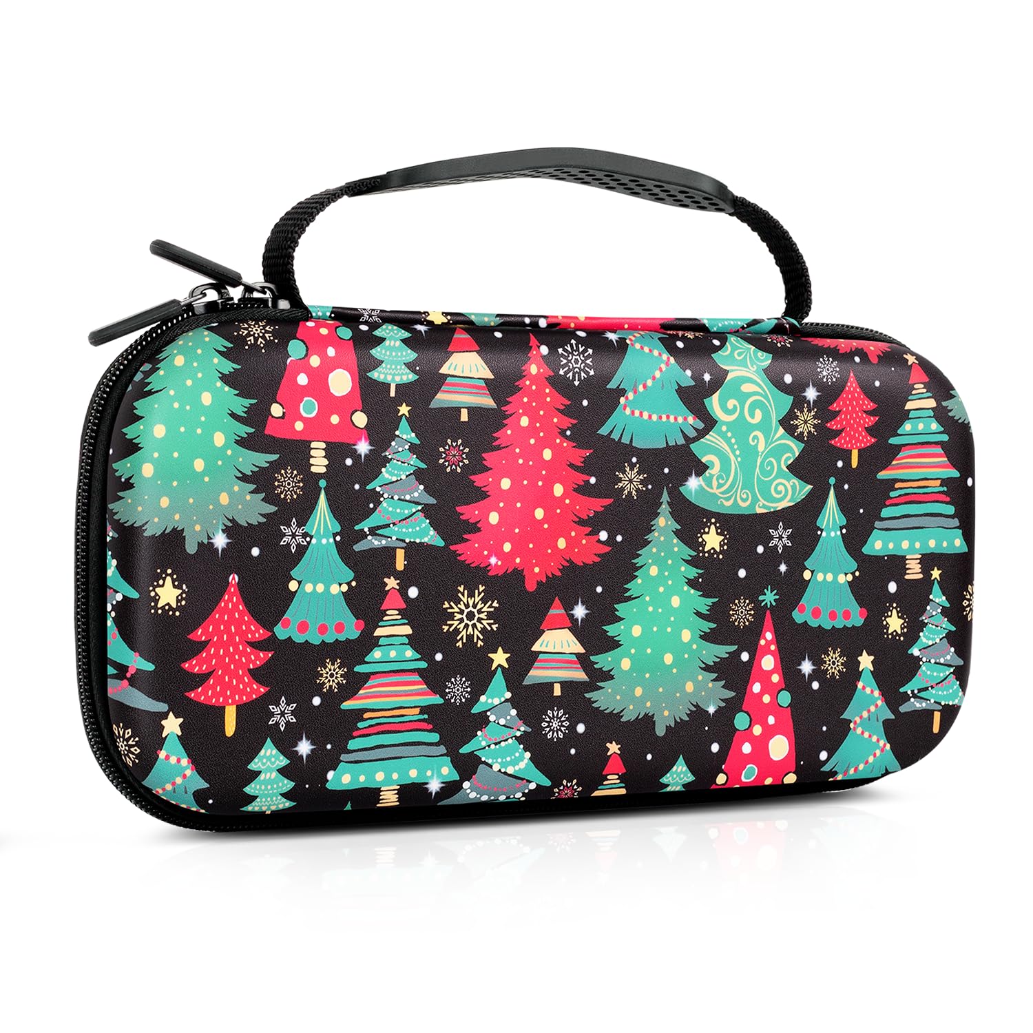 Nintendo Switch OLED Case  Nintendo Switch Cases  Carry Case for nintendo switch Boy Girls Christmas Gift Travel Storage with 16 Game Card Slot for Switch Console Joy-Con&Accessories  Red Green Tree