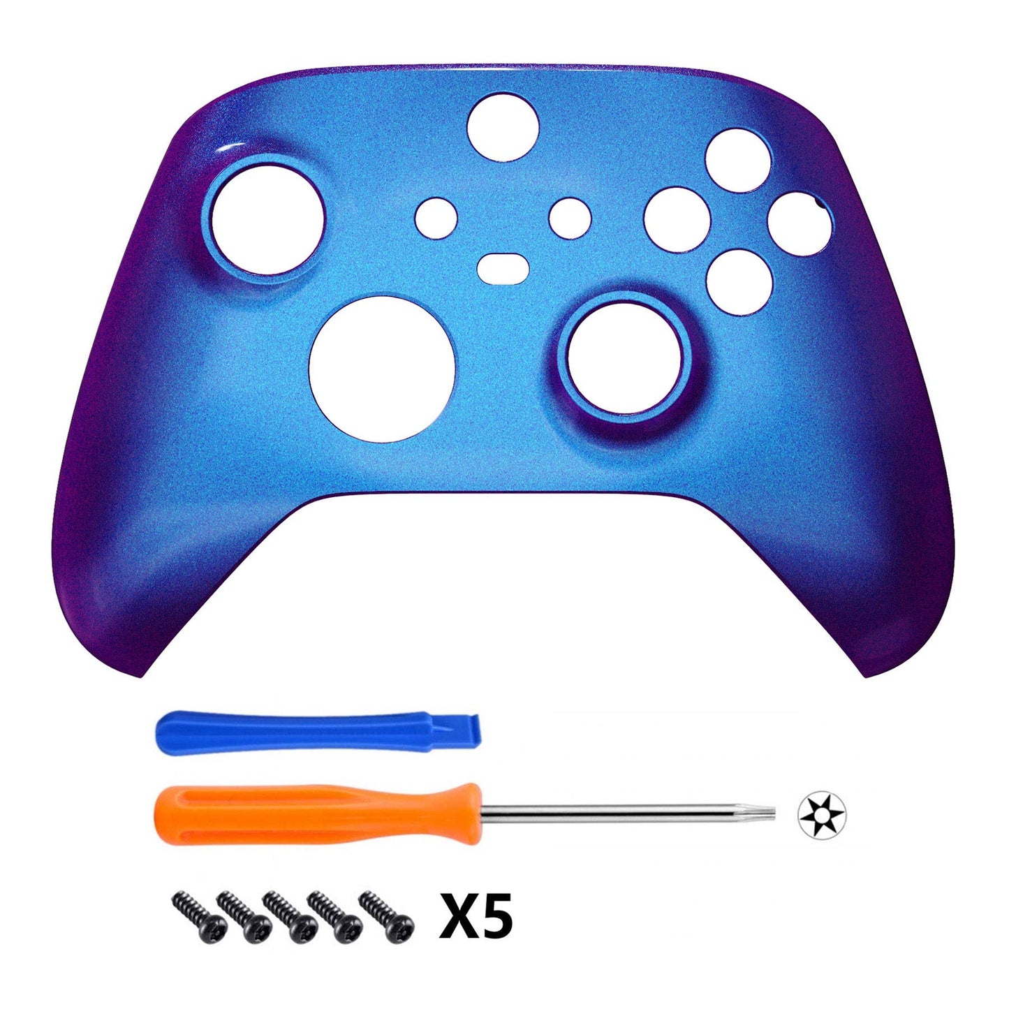 eXtremeRate Xbox Series X & S Controller Replacement Shell - Chameleon Purple Blue Custom Faceplate - Model FX3P301 - Plastic Material