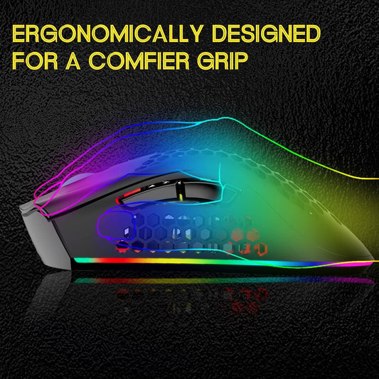 VEGCOO C23 Wireless Gaming Mouse - Silent Click, Rechargeable, 3 Level DPI, Black