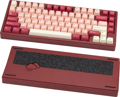 KEEBMONKEY Mechanical Keyboard - Rainy 75, CNC Aluminum, RGB, Triple-Mode, Pro - Red Velvet, Superior Acoustics, Cocoa Switches