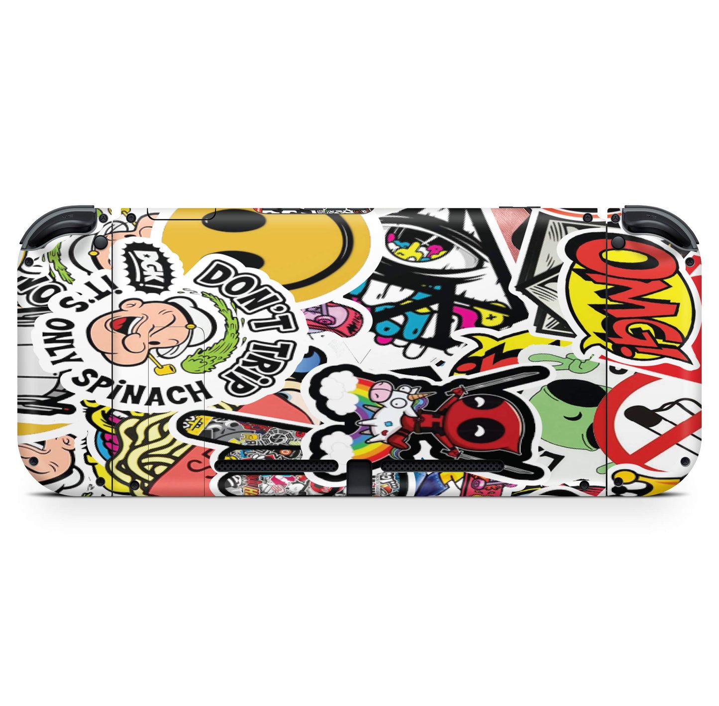 giZmoZ n gadgetZ STICKERBOMB Skin Decal for Nintendo Switch + 1 Controller, Vinyl Sticker, Model GNG-Switch-BOMB-SKINS