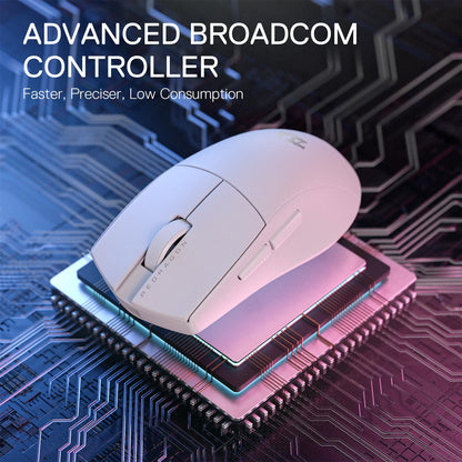 Redragon M916 PRO Wireless Gaming Mouse - Ultra-Light 49G, 26K DPI, Ergonomic Grip, Full Programmable Buttons, White