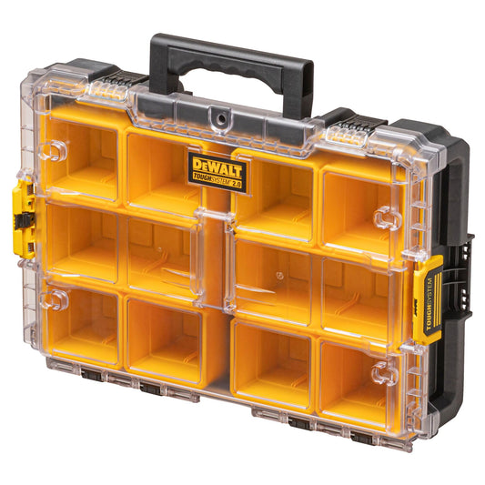 DEWALT DS100 TOUGHSYSTEM™ 2.0 Toolbox, Clear Lid, Yellow, Model DEW183394