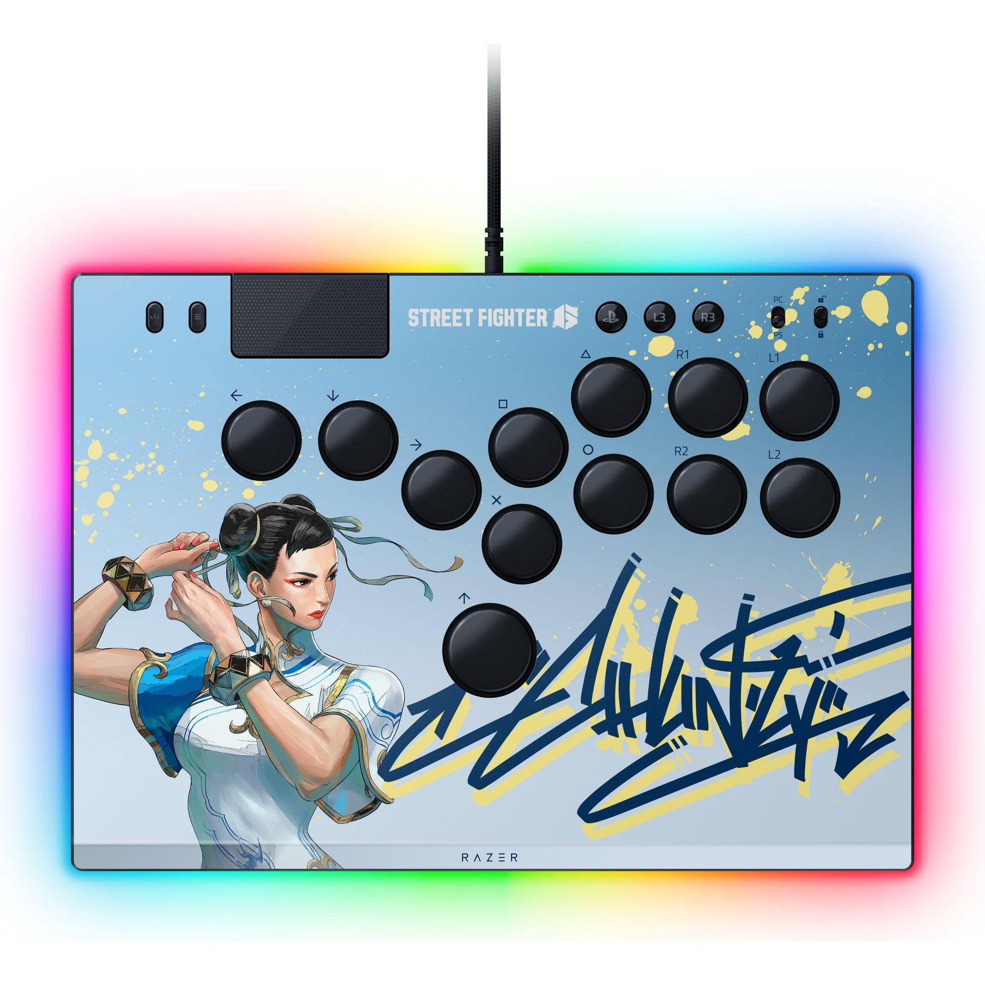 Razer Kitsune Arcade Controller - PS5/PC, Low-Profile Optical, Slim, Chroma RGB, 11.66x8.27x0.76 inches, Chun-Li Edition