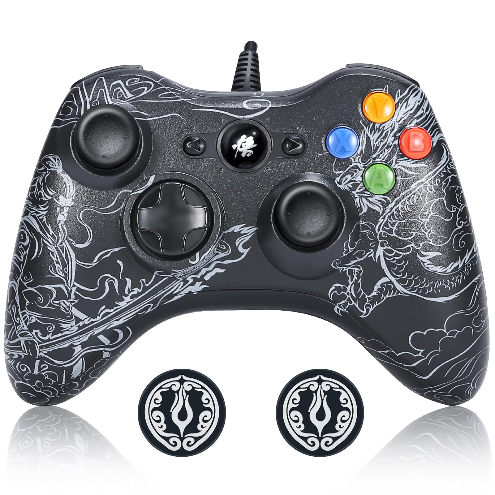 BRHE Wired Gaming Controller for PC, Compatible with Windows 10/11, Black, 3D Joystick, Good Grip