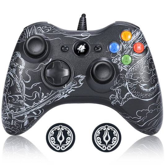 BRHE Wired Gaming Controller for PC, Compatible with Windows 10/11, Black, 3D Joystick, Good Grip