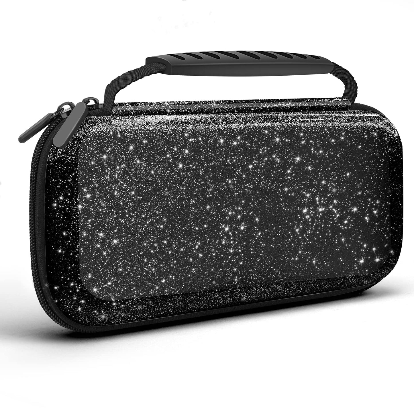 Homicozy Glitter Carrying Case Compatible With Nintendo Switch OLED & Console - Black Protective Hard Travel Shell Pouch for Accessories  Gaming Case for Girls