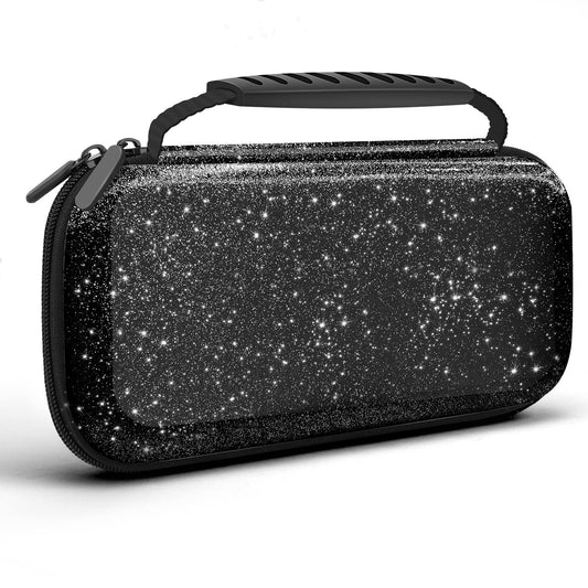 Homicozy Glitter Carrying Case Compatible With Nintendo Switch OLED & Console - Black Protective Hard Travel Shell Pouch for Accessories  Gaming Case for Girls