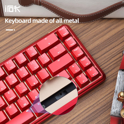 IROK CD67 RGB 60% Mechanical Gaming Keyboard, Hot-Swappable Red Switches, Full Metal Enclosure, Wired, Red