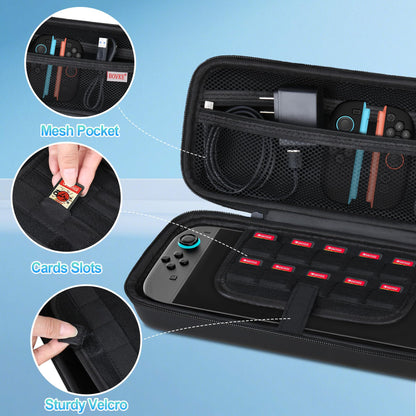 BOVKE Carrying Case for Nintendo Switch 2 - Travel Bag, Extra Space for Accessories, Black, Model V89M2